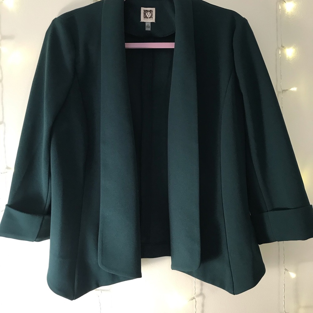 Anne klein dark green blazer size S